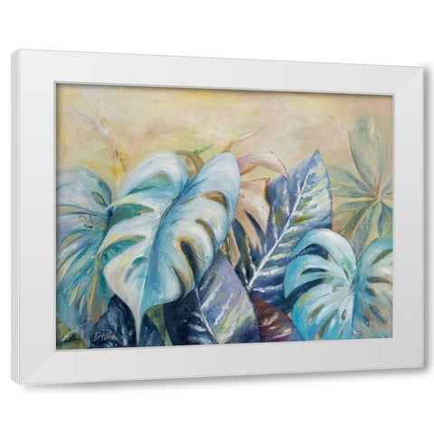 Blue Plants I White Modern Wood Framed Art Print by Pinto, Patricia