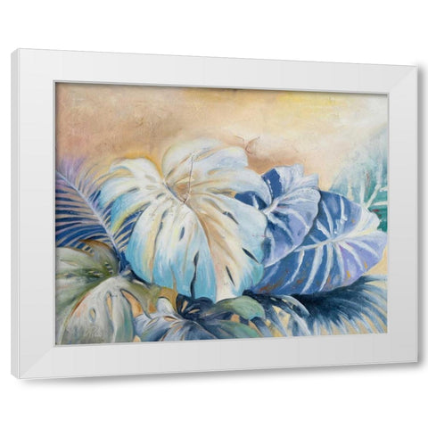 Blue Plants II White Modern Wood Framed Art Print by Pinto, Patricia