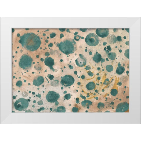 Rustic Turquoise Dots White Modern Wood Framed Art Print by Pinto, Patricia