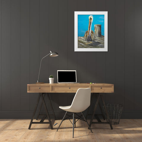 Pelican Way I White Modern Wood Framed Art Print by DeRice, Julie