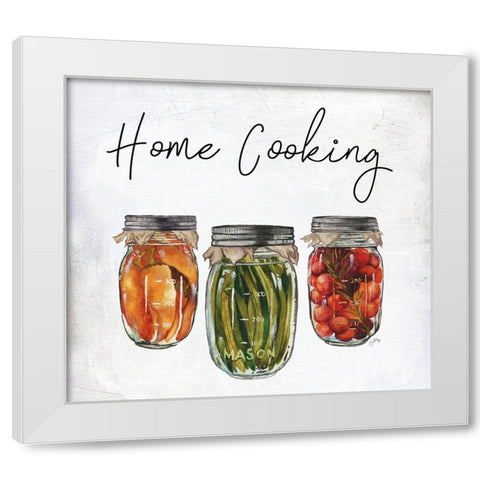 Home Cooking White Modern Wood Framed Art Print by Medley, Elizabeth