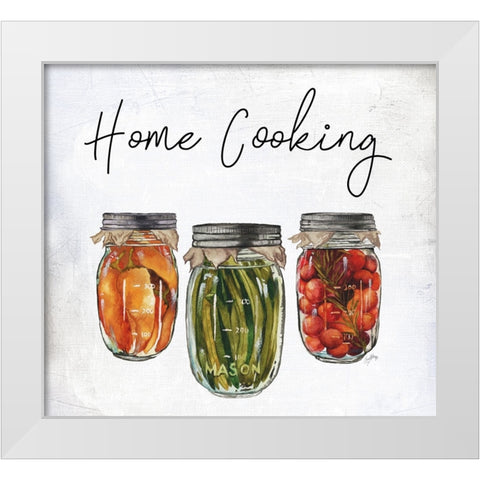 Home Cooking White Modern Wood Framed Art Print by Medley, Elizabeth