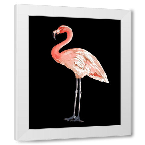 Flamingo on Black I White Modern Wood Framed Art Print by Pinto, Patricia