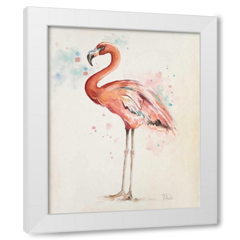 Flamingo I White Modern Wood Framed Art Print by Pinto, Patricia