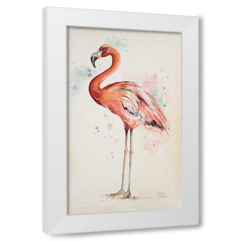Flamingo I White Modern Wood Framed Art Print by Pinto, Patricia