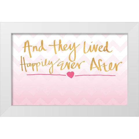 Happily Ever After White Modern Wood Framed Art Print by SD Graphics Studio