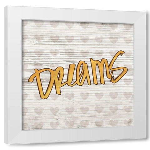 Dreams White Modern Wood Framed Art Print by SD Graphics Studio