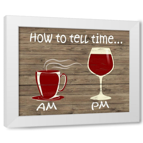 How to Tell Time White Modern Wood Framed Art Print by SD Graphics Studio
