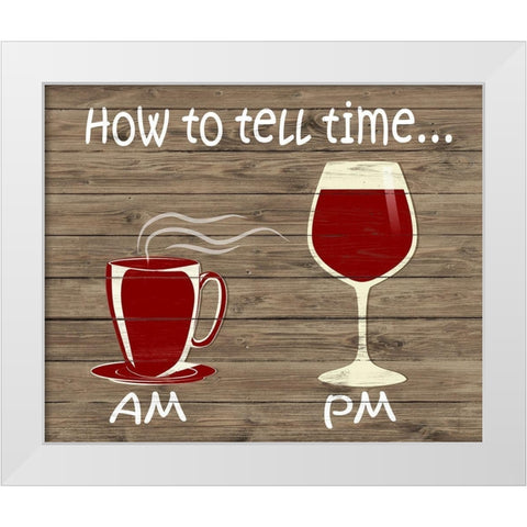 How to Tell Time White Modern Wood Framed Art Print by SD Graphics Studio