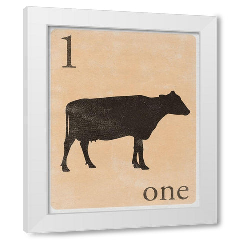 Count by Farm Animals I White Modern Wood Framed Art Print by SD Graphics Studio