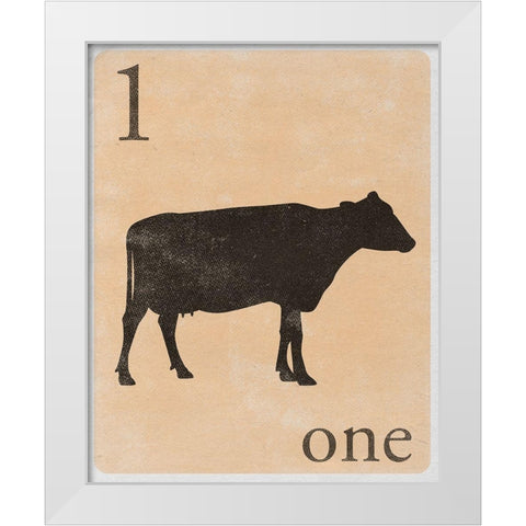 Count by Farm Animals I White Modern Wood Framed Art Print by SD Graphics Studio