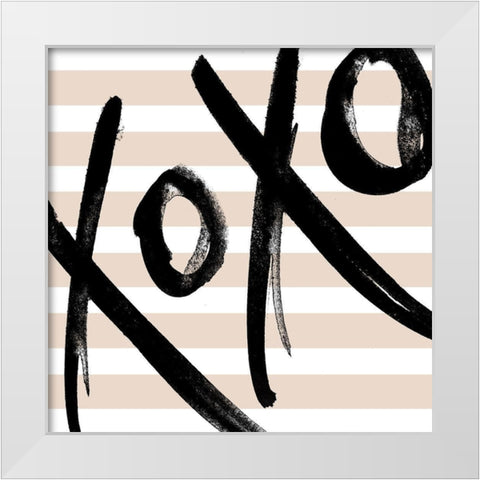 Neutral Glam XOXO White Modern Wood Framed Art Print by SD Graphics Studio