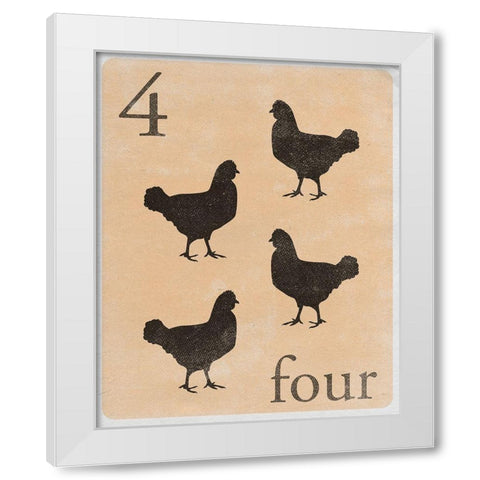 Count by Farm Animals IV White Modern Wood Framed Art Print by SD Graphics Studio