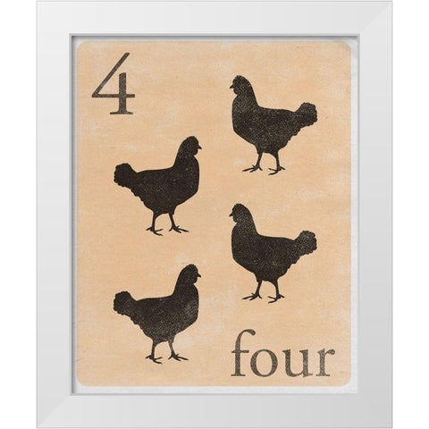 Count by Farm Animals IV White Modern Wood Framed Art Print by SD Graphics Studio