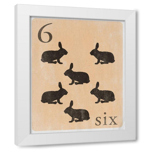 Count by Farm Animals VI White Modern Wood Framed Art Print by SD Graphics Studio