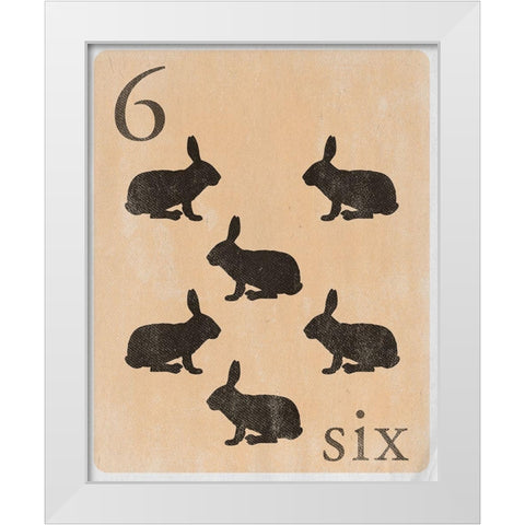 Count by Farm Animals VI White Modern Wood Framed Art Print by SD Graphics Studio