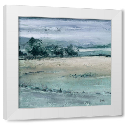 The Blue Forest Square I White Modern Wood Framed Art Print by Pinto, Patricia