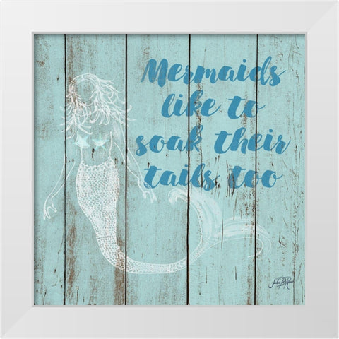 Mermaid Saying II White Modern Wood Framed Art Print by DeRice, Julie