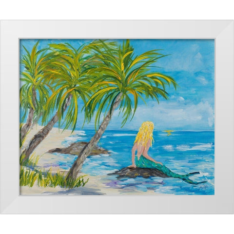 Mermaid Beach White Modern Wood Framed Art Print by DeRice, Julie