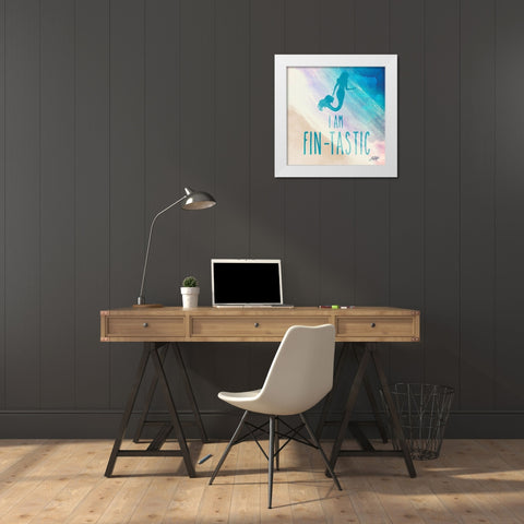 Fin-Tastic White Modern Wood Framed Art Print by DeRice, Julie
