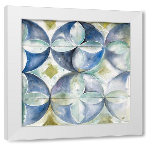 Contemporary Tiles with Circles White Modern Wood Framed Art Print by Pinto, Patricia