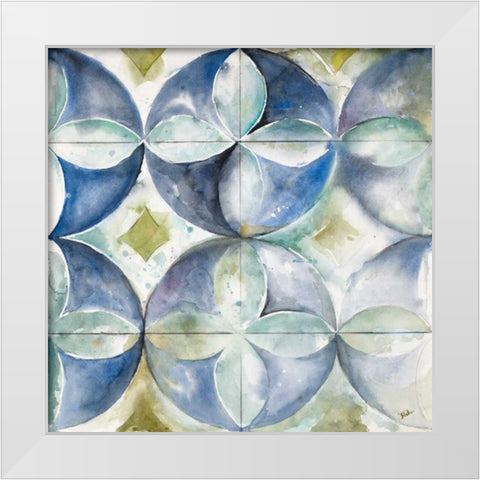 Contemporary Tiles with Circles White Modern Wood Framed Art Print by Pinto, Patricia