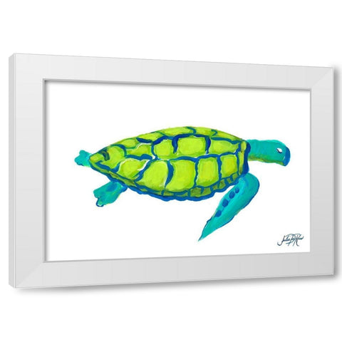 Sea Turtle II White Modern Wood Framed Art Print by DeRice, Julie