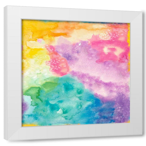 Rainbow Watercolor White Modern Wood Framed Art Print by James, Nola