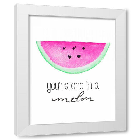 Youre One in a Melon White Modern Wood Framed Art Print by Papa, Kat