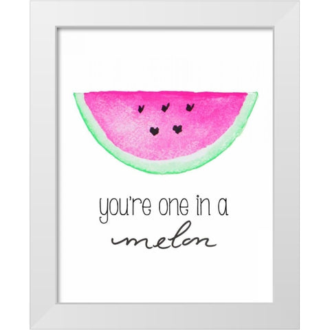 Youre One in a Melon White Modern Wood Framed Art Print by Papa, Kat