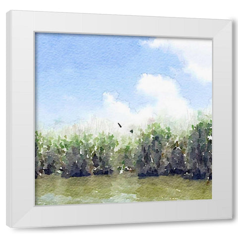 Watercolor Black Hammock Lake White Modern Wood Framed Art Print by James, Nola