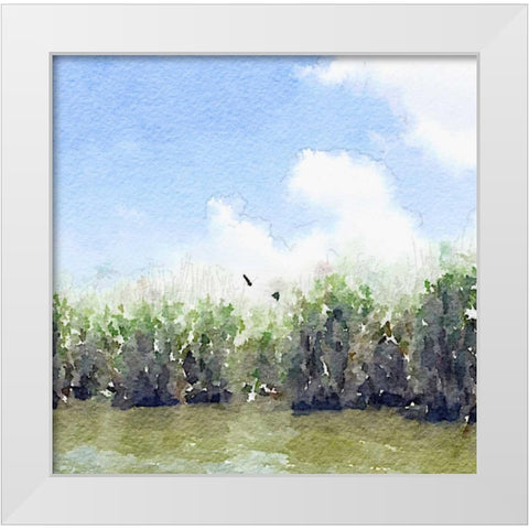 Watercolor Black Hammock Lake White Modern Wood Framed Art Print by James, Nola