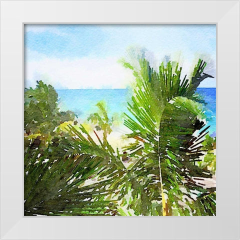 Watercolor Vero Beach White Modern Wood Framed Art Print by James, Nola