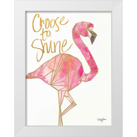 Choose to Shine White Modern Wood Framed Art Print by James, Nola