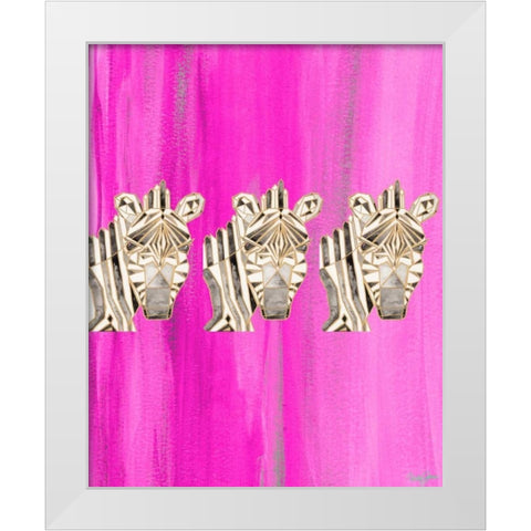 Bright Tri Origami III White Modern Wood Framed Art Print by James, Nola