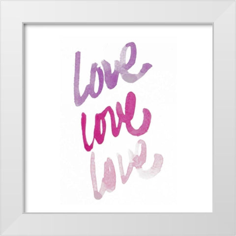 Love Times 3 White Modern Wood Framed Art Print by James, Nola