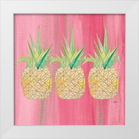 Triple the Punch White Modern Wood Framed Art Print by James, Nola