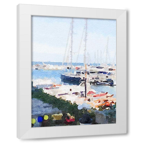 Watercolor Naples White Modern Wood Framed Art Print by James, Nola