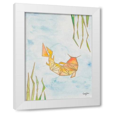 Origami Koi White Modern Wood Framed Art Print by James, Nola
