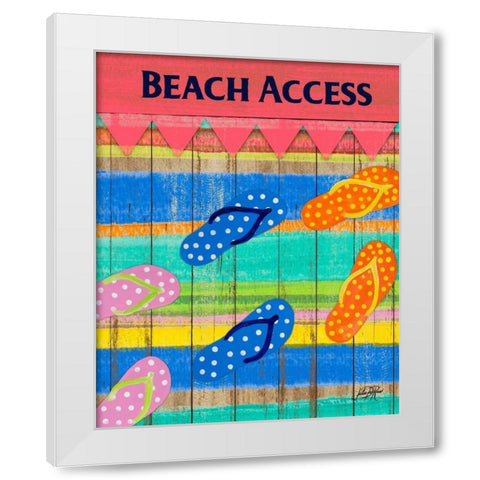 Colorful Beach Access White Modern Wood Framed Art Print by DeRice, Julie