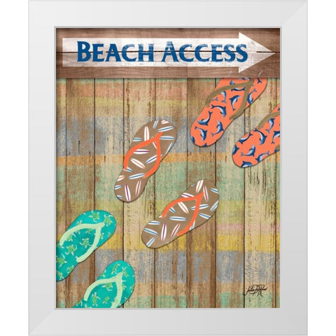 Woody Beach Access White Modern Wood Framed Art Print by DeRice, Julie