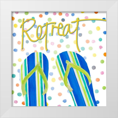 Flip Flop Retreat I White Modern Wood Framed Art Print by DeRice, Julie