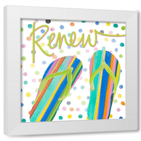 Flip Flop Retreat II White Modern Wood Framed Art Print by DeRice, Julie