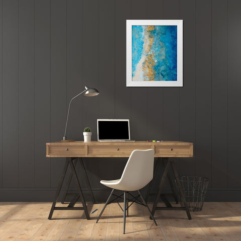 Coastline Vertical Abstract I White Modern Wood Framed Art Print by Pattinian, Merri