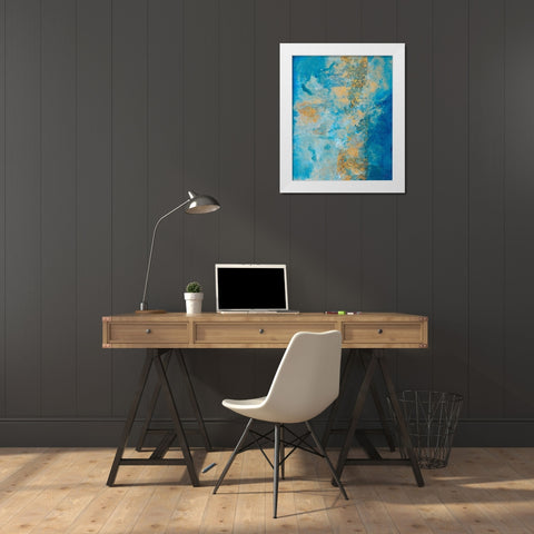Coastline Vertical Abstract II White Modern Wood Framed Art Print by Pattinian, Merri