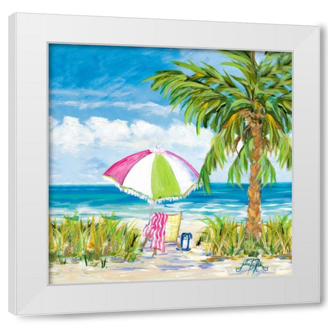 Vacation Getaway White Modern Wood Framed Art Print by DeRice, Julie