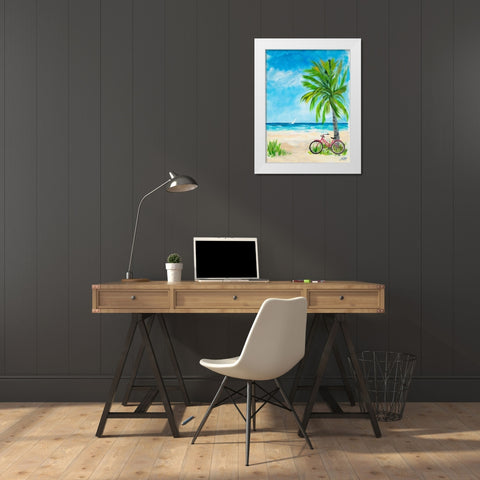 Ride To Paradise White Modern Wood Framed Art Print by DeRice, Julie