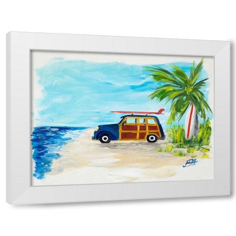 Tropical Vacation I White Modern Wood Framed Art Print by DeRice, Julie