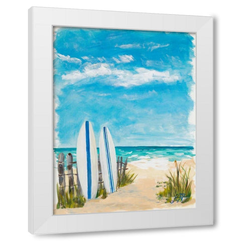 Tropical Surf II White Modern Wood Framed Art Print by DeRice, Julie