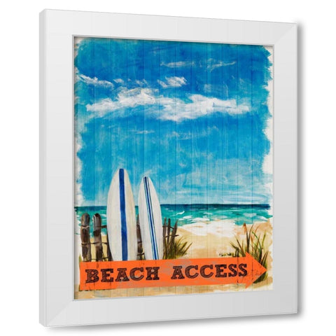 Beach Access White Modern Wood Framed Art Print by DeRice, Julie